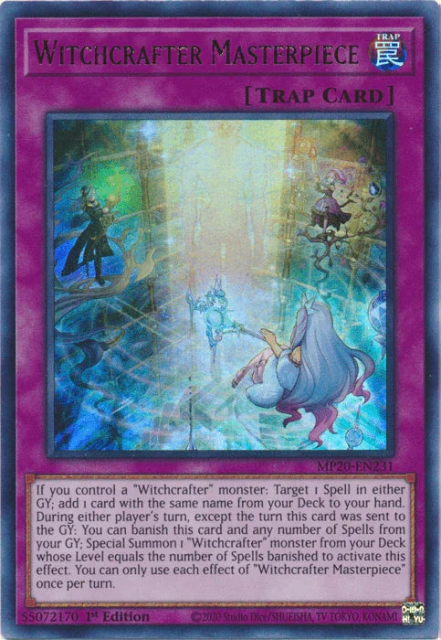1st Edition, 2020 Tin of Lost Memories, Normal Trap, Trap, Ultra Rare Witchcrafter Masterpiece [MP20-EN231] Ultra Rare - Trading Card World