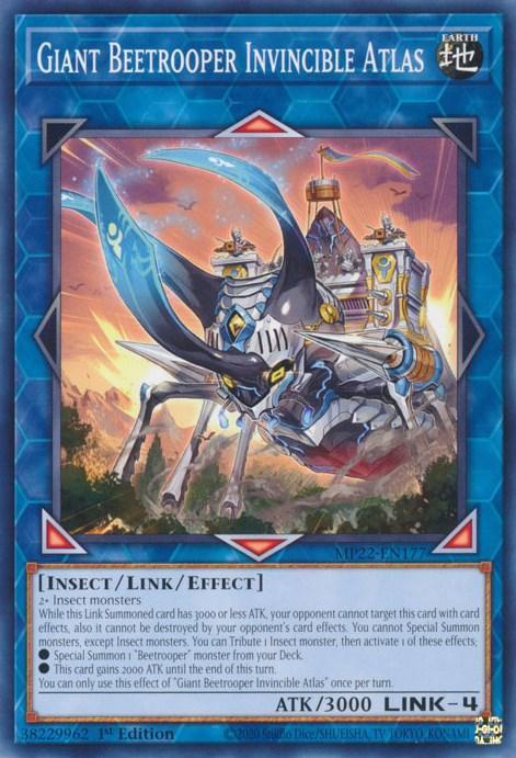 1st Edition, 2022 Tin of the Pharaoh's Gods, Common, Earth, Insect, Link/Effect Monster Giant Beetrooper Invincible Atlas [MP22-EN177] Common - Trading Card World