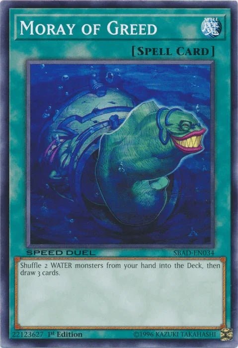 1st Edition, Common, Normal Spell, Speed Duel: Attack from the Deep, Spell Moray of Greed [SBAD-EN034] Common - Trading Card World