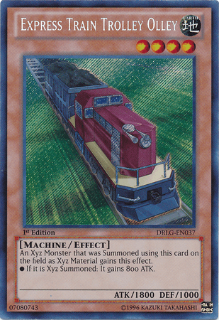 1st Edition, Dragons of Legend, Earth, Effect Monster, Machine, Secret Rare, Unlimited Express Train Trolley Olley [DRLG-EN037] Secret Rare - Trading Card World