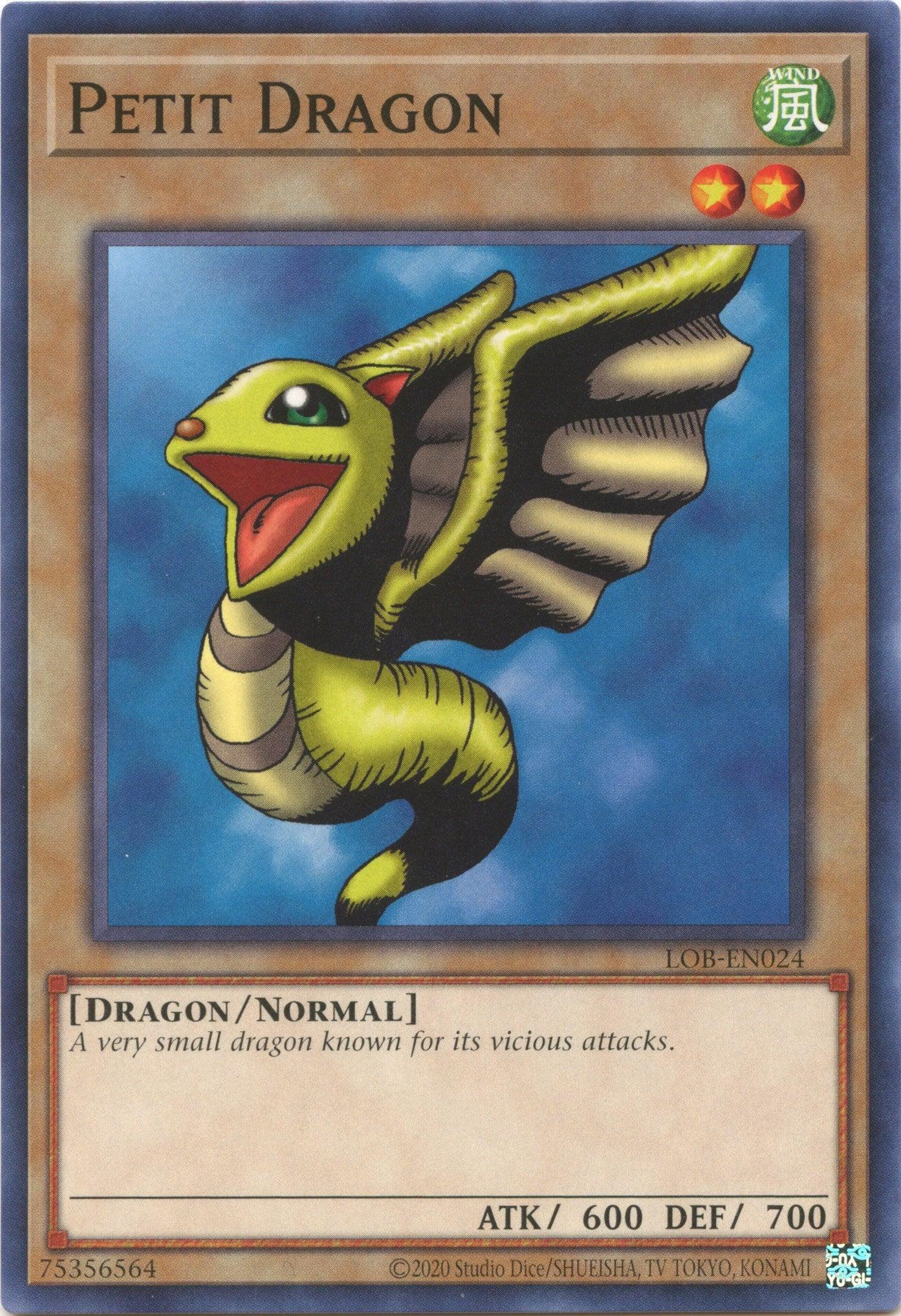 Common, Dragon, Legend of Blue Eyes White Dragon (25th Anniversary Edition), Normal Monster, Unlimited, Wind Petit Dragon (25th Anniversary) [LOB-EN024] Common - Trading Card World