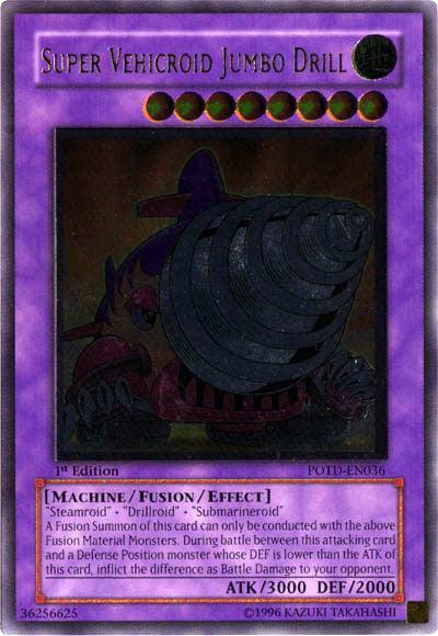 1st Edition, Earth, Fusion/Effect Monster, Machine, Power of the Duelist, Ultimate Rare, Unlimited Super Vehicroid Jumbo Drill [POTD-EN036] Ultimate Rare - Trading Card World