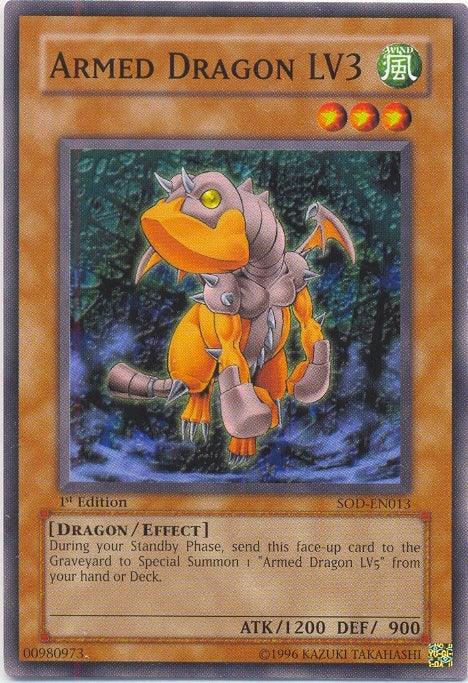 1st Edition, Common, Dragon, Effect Monster, Soul of the Duelist, Unlimited, Wind Armed Dragon LV3 [SOD-EN013] Common - Trading Card World