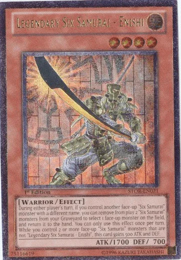 1st Edition, Effect Monster, Light, Storm of Ragnarok, Ultimate Rare, Unlimited, Warrior Legendary Six Samurai - Enishi [STOR-EN021] Ultimate Rare - Trading Card World