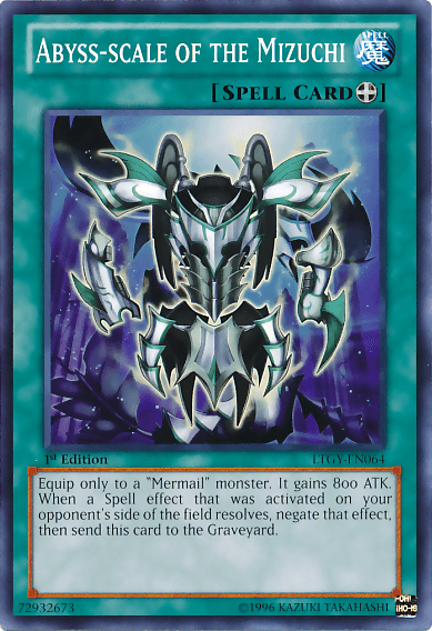 1st Edition, Common, Equip Spell, Lord of the Tachyon Galaxy, Spell, Unlimited Abyss-scale of the Mizuchi [LTGY-EN064] Common - Trading Card World