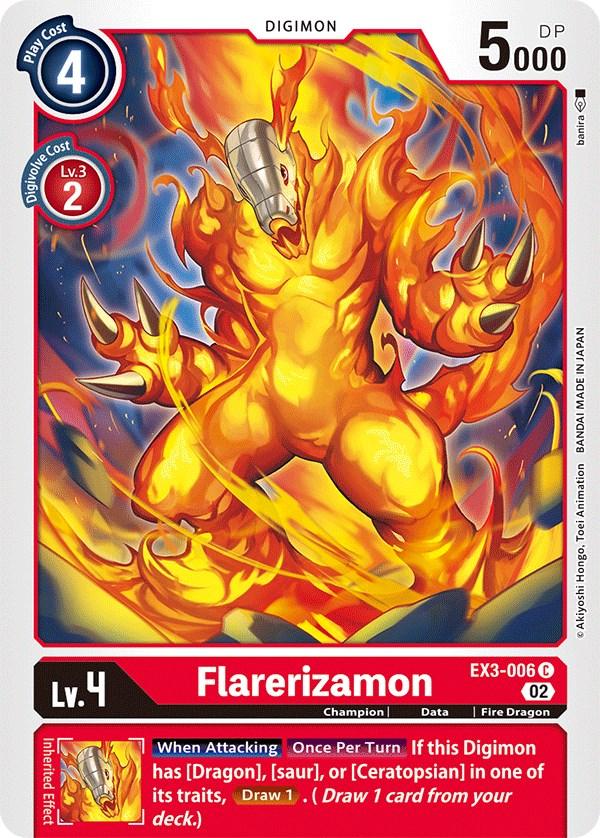 Champion, Common, Data, Digimon, Draconic Roar, EX3-006, Fire Dragon, Red Flarerizamon [EX3-006] [Draconic Roar] - Trading Card World