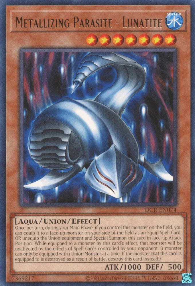 Aqua, Dark Crisis (25th Anniversary Edition), Rare, Union Monster, Unlimited, Water Metallizing Parasite - Lunatite (25th Anniversary) [DCR-EN074] Rare - Trading Card World