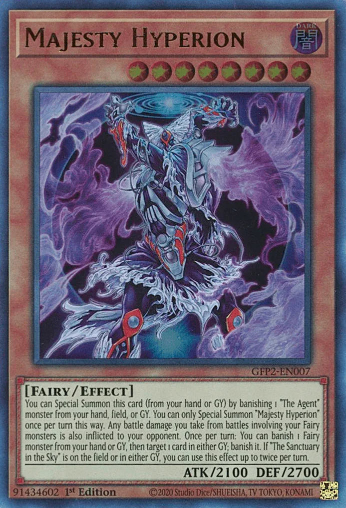 1st Edition, Dark, Effect Monster, Fairy, Ghosts From the Past: The 2nd Haunting, Ultra Rare Majesty Hyperion [GFP2-EN007] Ultra Rare - Trading Card World