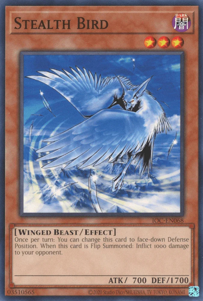 Common, Dark, Effect Monster, Invasion of Chaos, Unlimited, Winged Beast Stealth Bird [IOC-EN068] Common - Trading Card World