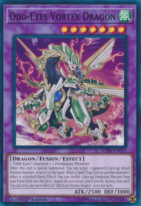 1st Edition, Common, Dragon, Fusion/Effect Monster, Legendary Dragon Decks, Wind Odd-Eyes Vortex Dragon [LEDD-ENC27] Common - Trading Card World