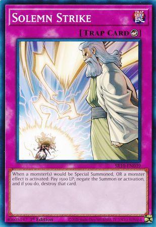1st Edition, Common, Counter Trap, Structure Deck: Mechanized Madness, Trap Solemn Strike [SR10-EN039] Common - Trading Card World