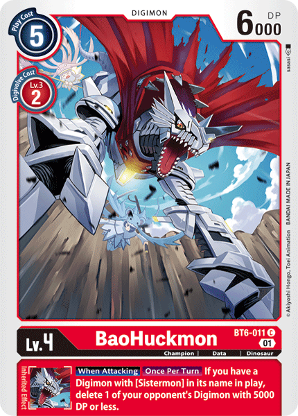 BT6-011, Champion, Common, Data, Digimon, Dinosaur, Double Diamond, Red BaoHuckmon [BT6-011] [Double Diamond] - Trading Card World