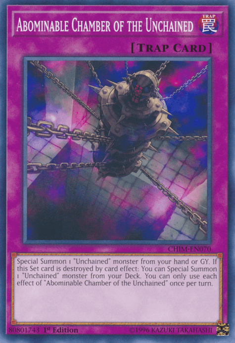 1st Edition, Chaos Impact, Common, Normal Trap, Trap, Unlimited Abominable Chamber of the Unchained [CHIM-EN070] Common - Trading Card World