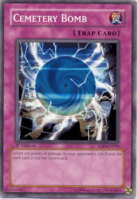1st Edition, Common, Normal Trap, Soul of the Duelist, Trap, Unlimited Cemetery Bomb [SOD-EN059] Common - Trading Card World