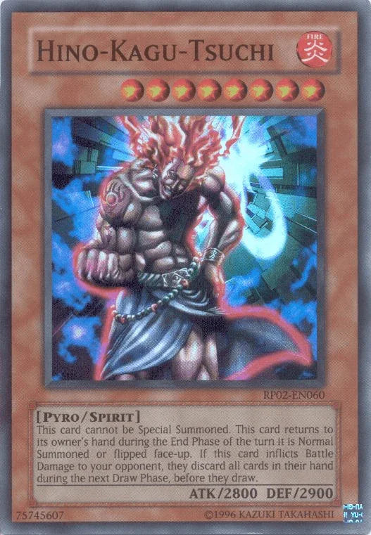 Fire, Pyro, Retro Pack 2, Spirit Monster, Super Rare, Unlimited Hino-Kagu-Tsuchi [RP02-EN060] Super Rare - Trading Card World
