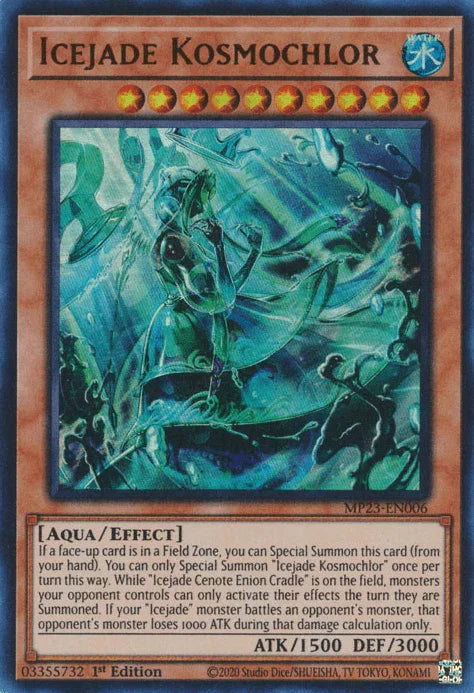 1st Edition, Aqua, Dueling Heroes Collectors Tin - Mega Pack (25th Anniversary Edition), Effect Monster, Ultra Rare, Water Icejade Kosmochlor [MP23-EN006] Ultra Rare - Trading Card World