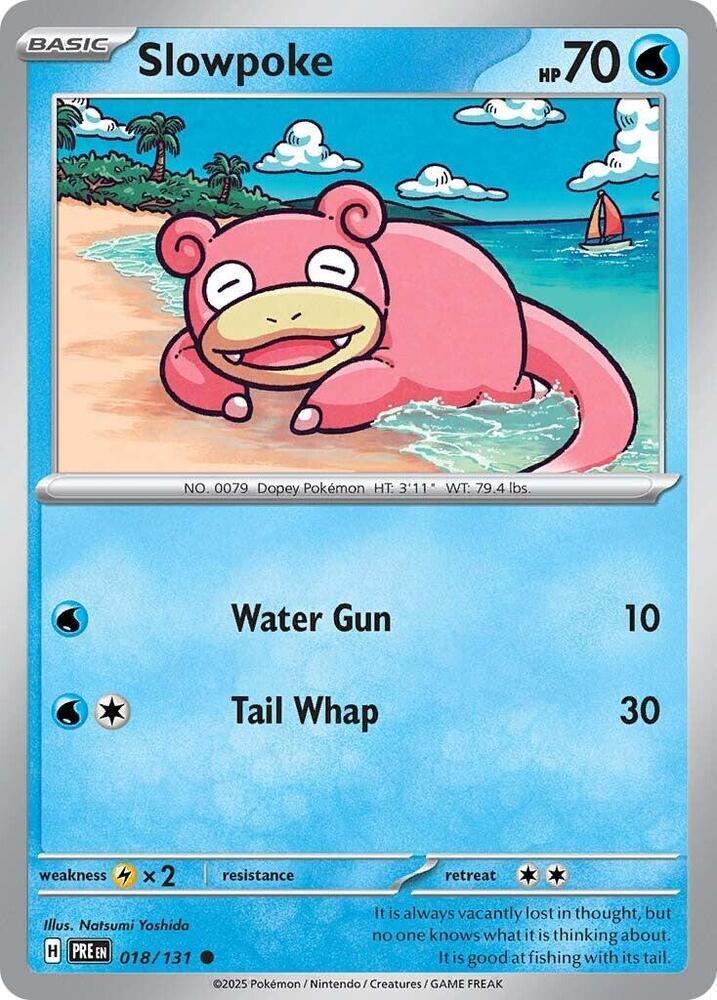 018, Common, Lightning [x2], Normal, Reverse Holofoil, Scarlet & Violet: Prismatic Evolutions, Water Slowpoke (018/131) [Scarlet & Violet: Prismatic Evolutions] - Trading Card World