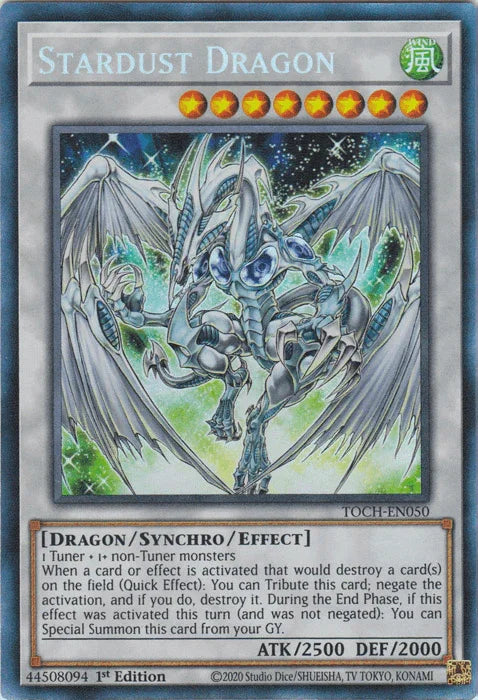 1st Edition, Collector's Rare, Dragon, Synchro/Effect Monster, Toon Chaos, Unlimited, Wind Stardust Dragon [TOCH-EN050] Collector's Rare - Trading Card World