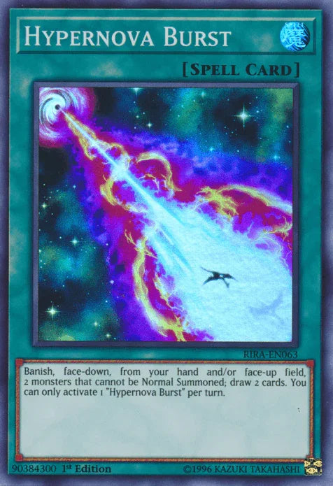 1st Edition, Normal Spell, Rising Rampage, Spell, Super Rare, Unlimited Hypernova Burst [RIRA-EN063] Super Rare - Trading Card World