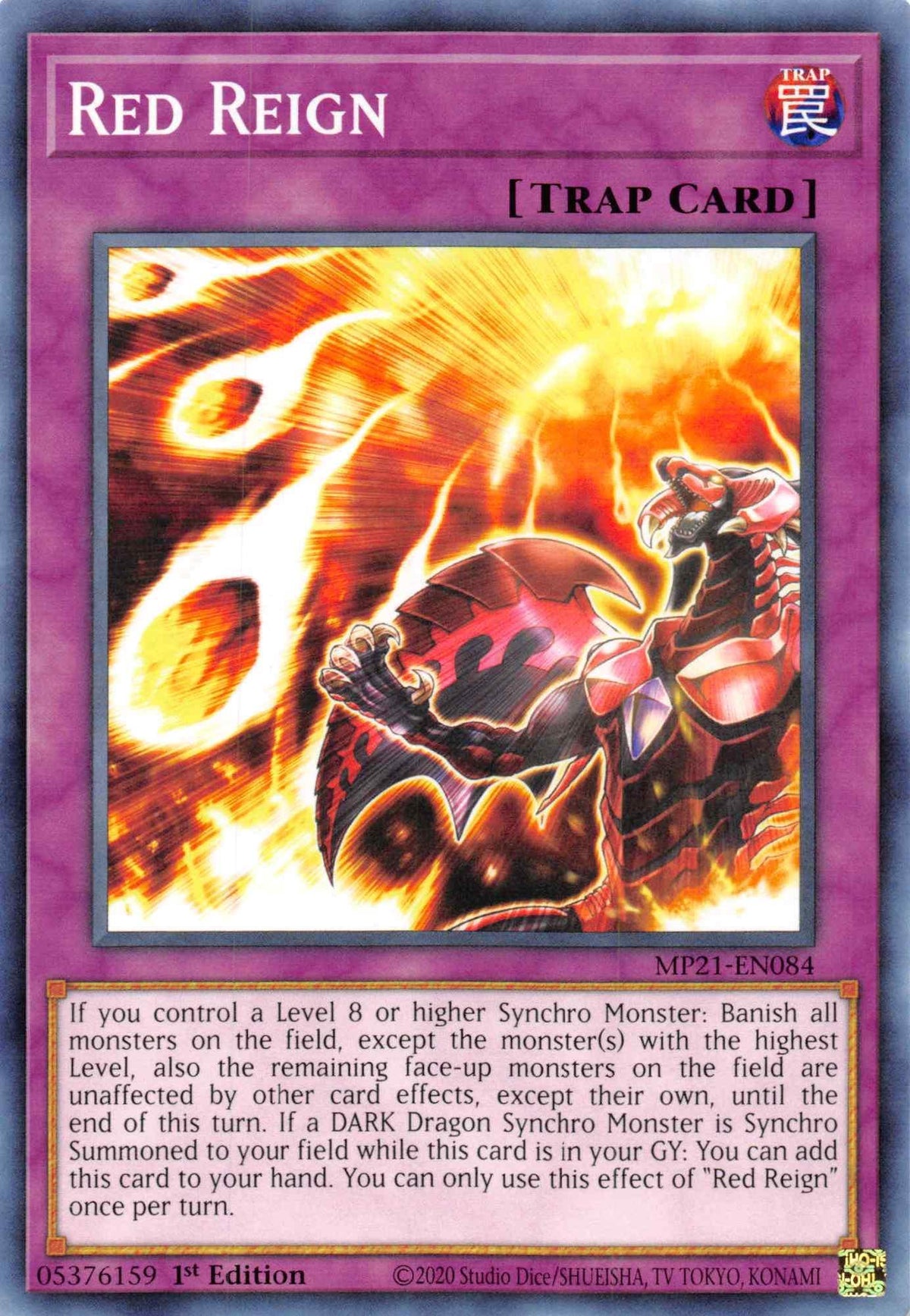 1st Edition, 2021 Tin of Ancient Battles, Common, Normal Trap, Trap Red Reign [MP21-EN084] Common - Trading Card World