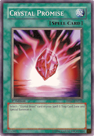 1st Edition, Common, Duelist Pack 7: Jesse Anderson, Normal Spell, Spell, Unlimited Crystal Promise [DP07-EN016] Common - Trading Card World