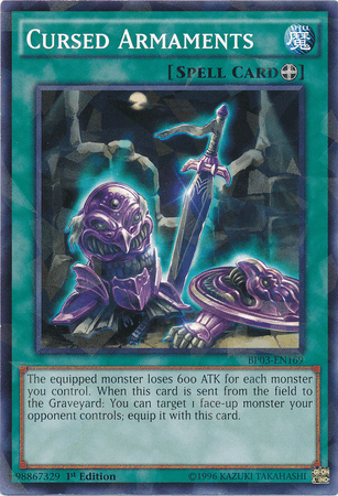 1st Edition, Battle Pack 3: Monster League, Equip Spell, Shatterfoil Rare, Spell Cursed Armaments [BP03-EN169] Shatterfoil Rare - Trading Card World