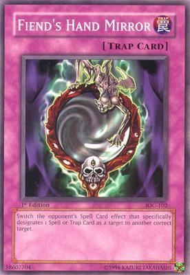 1st Edition, Common, Invasion of Chaos, Normal Trap, Trap, Unlimited Fiend's Hand Mirror [IOC-102] Common - Trading Card World