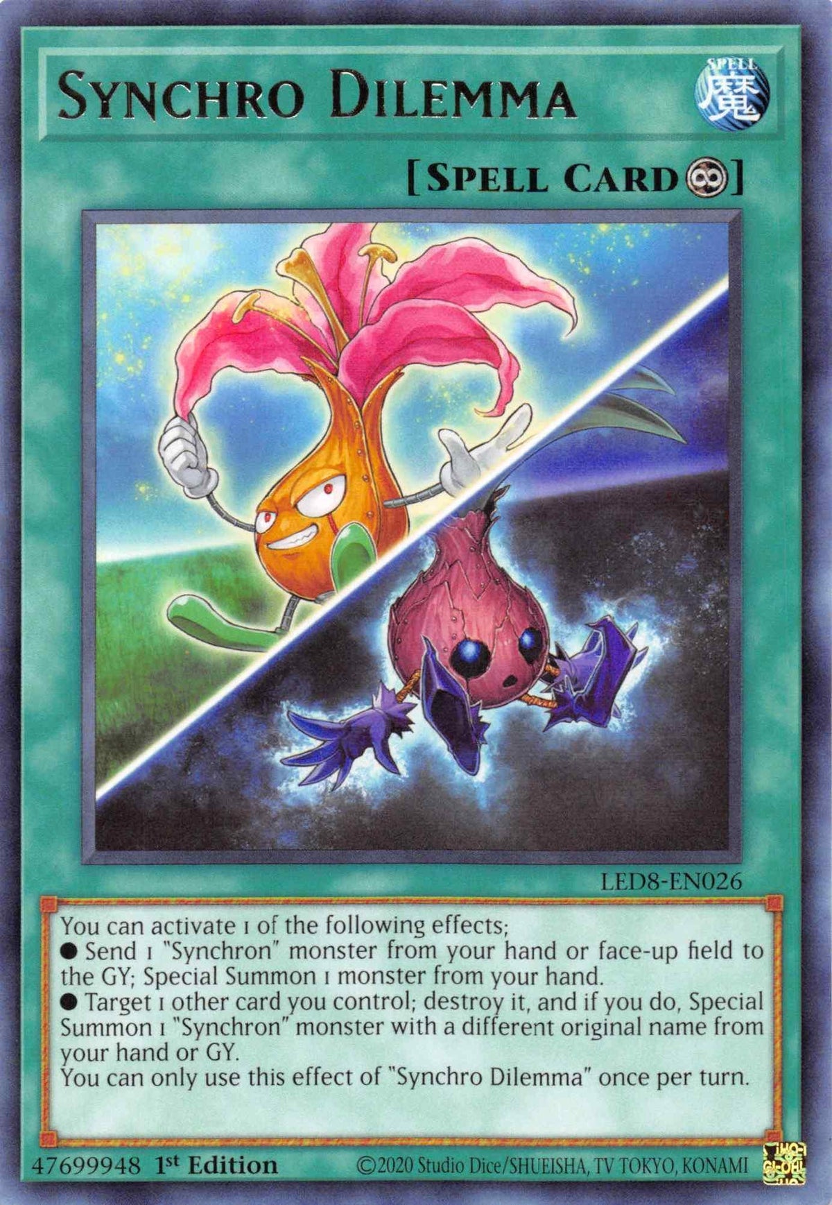 1st Edition, Continuous Spell, Legendary Duelists: Synchro Storm, Rare, Spell Synchro Dilemma [LED8-EN026] Rare - Trading Card World