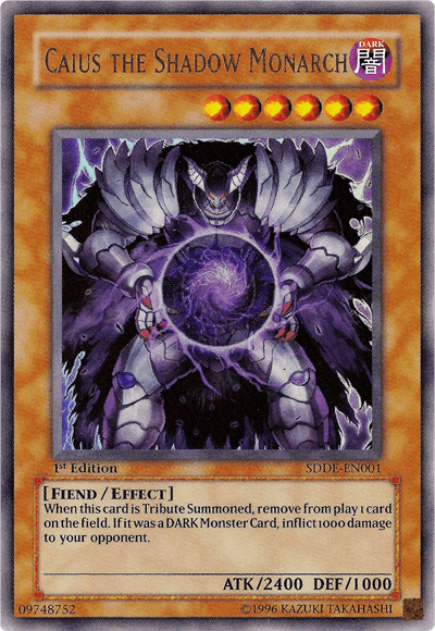 1st Edition, Dark, Effect Monster, Fiend, Structure Deck: The Dark Emperor, Ultra Rare, Unlimited Caius the Shadow Monarch [SDDE-EN001] Ultra Rare - Trading Card World
