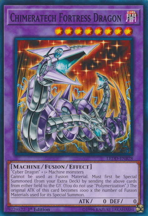 1st Edition, Common, Dark, Fusion/Effect Monster, Legendary Dragon Decks, Machine Chimeratech Fortress Dragon [LEDD-ENB28] Common - Trading Card World