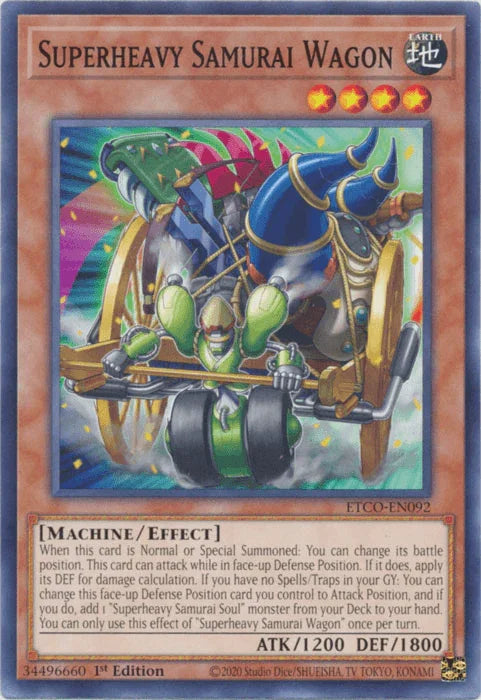 1st Edition, Common, Earth, Effect Monster, Eternity Code, Machine Superheavy Samurai Wagon [ETCO-EN092] Common - Trading Card World