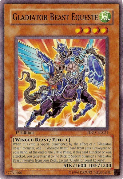 1st Edition, Common, Effect Monster, The Duelist Genesis, Unlimited, Wind, Winged Beast Gladiator Beast Equeste [TDGS-EN024] Common - Trading Card World