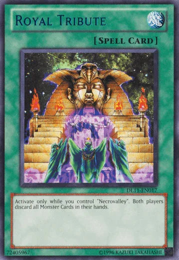 Duelist League Promo, Normal Spell, Rare, Spell, Unlimited Royal Tribute (Blue) [DL11-EN017] Rare - Trading Card World