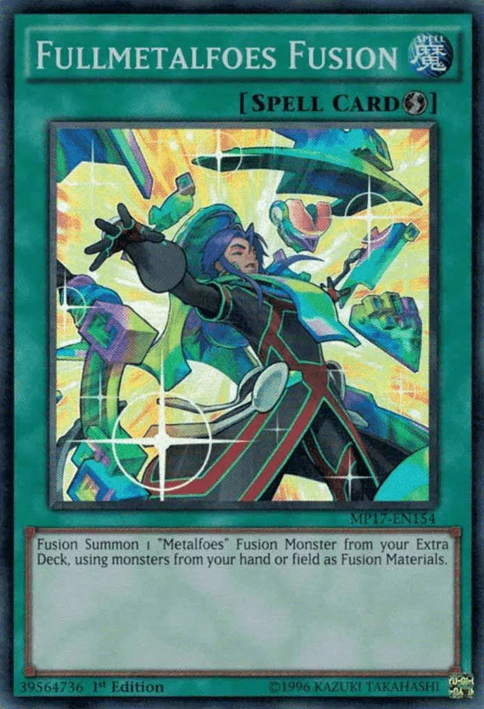1st Edition, 2017 Mega-Tins Mega Pack, Quick Play Spell, Spell, Super Rare Fullmetalfoes Fusion [MP17-EN154] Super Rare - Trading Card World