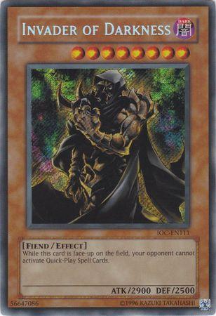 Dark, Effect Monster, Fiend, Invasion of Chaos, Secret Rare, Unlimited Invader of Darkness [IOC-EN111] Secret Rare - Trading Card World