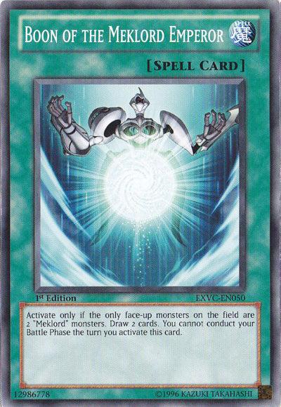 1st Edition, Common, Extreme Victory, Normal Spell, Spell, Unlimited Boon of the Meklord Emperor [EXVC-EN050] Common - Trading Card World