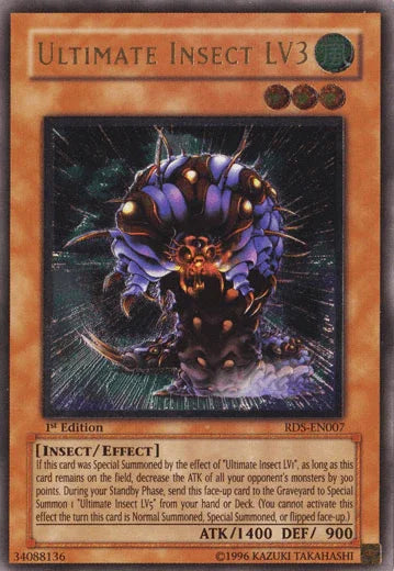 1st Edition, Effect Monster, Insect, Rise of Destiny, Ultimate Rare, Unlimited, Wind Ultimate Insect LV3 [RDS-EN007] Ultimate Rare - Trading Card World