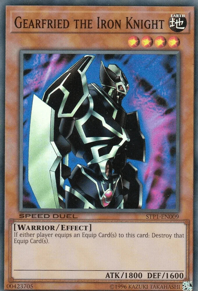 Earth, Effect Monster, Speed Duel: Tournament Pack 1, Super Rare, Unlimited, Warrior Gearfried the Iron Knight [STP1-EN009] Super Rare - Trading Card World