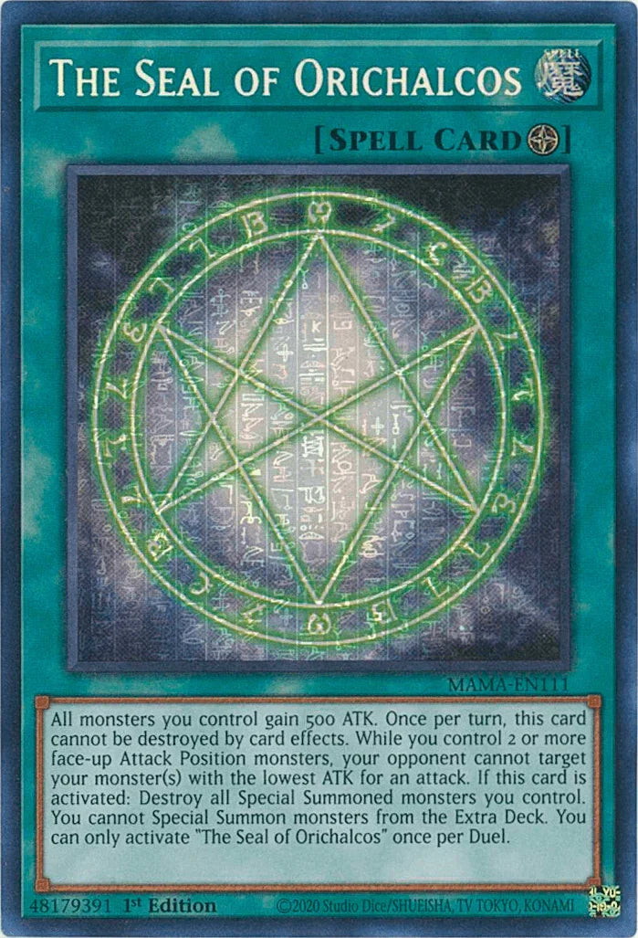 1st Edition, Field Spell, Magnificent Mavens, Spell, Ultra Pharaoh's Rare The Seal of Orichalcos [MAMA-EN111] Ultra Pharaoh's Rare - Trading Card World