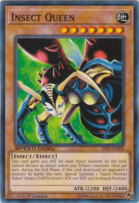 1st Edition, Common, Earth, Effect Monster, Insect, Speed Duel: Ultimate Predators Insect Queen [SS03-ENB08] Common - Trading Card World