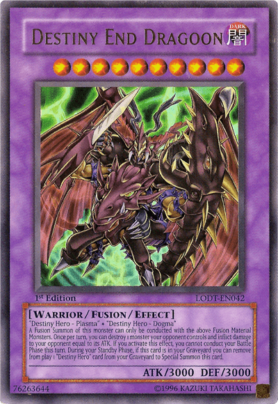 1st Edition, Dark, Fusion/Effect Monster, Light of Destruction, Ultra Rare, Unlimited, Warrior Destiny End Dragoon [LODT-EN042] Ultra Rare - Trading Card World