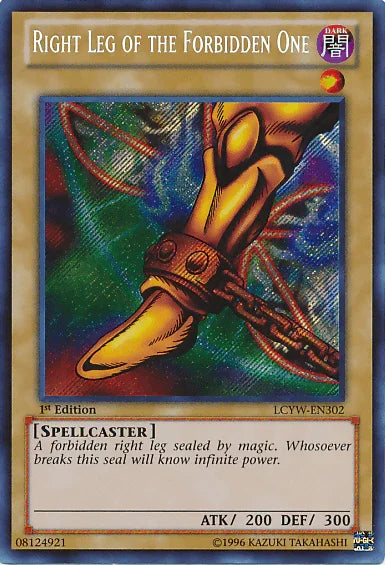 1st Edition, Dark, Legendary Collection 3: Yugi's World, Normal Monster, Secret Rare, Spellcaster, Unlimited Right Leg of the Forbidden One [LCYW-EN302] Secret Rare - Trading Card World