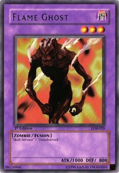 1st Edition, Dark, Fusion Monster, Rare, The Legend of Blue Eyes White Dragon, Unlimited, Zombie Flame Ghost [LOB-029] Rare - Trading Card World