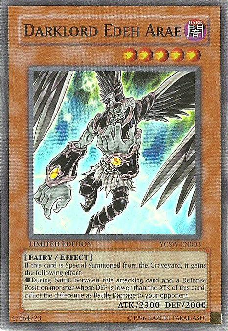Dark, Effect Monster, Fairy, Limited, Super Rare, Yu-Gi-Oh! Championship Series Prize Cards Darklord Edeh Arae [YCSW-EN003] Super Rare - Trading Card World