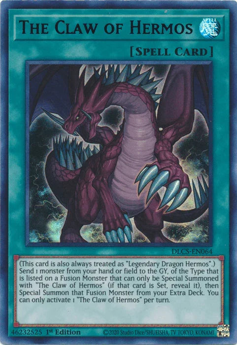 1st Edition, Dragons of Legend: The Complete Series, Normal Spell, Spell, Ultra Rare The Claw of Hermos (Purple) [DLCS-EN064] Ultra Rare - Trading Card World