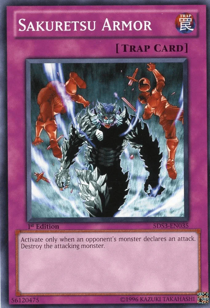 1st Edition, Common, Normal Trap, Starter Deck: Duelist Toolbox, Trap Sakuretsu Armor [5DS3-EN035] Common - Trading Card World
