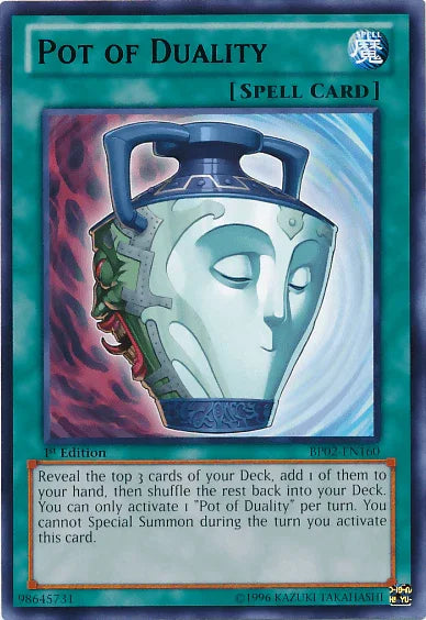 1st Edition, Battle Pack 2: War of the Giants, Mosaic Rare, Normal Spell, Spell, Unlimited Pot of Duality [BP02-EN160] Mosaic Rare - Trading Card World