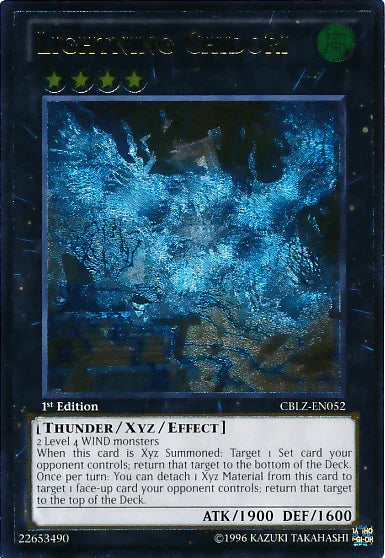 1st Edition, Cosmo Blazer, Thunder, Ultimate Rare, Unlimited, Wind, Xyz/Effect Monster Lightning Chidori [CBLZ-EN052] Ultimate Rare - Trading Card World