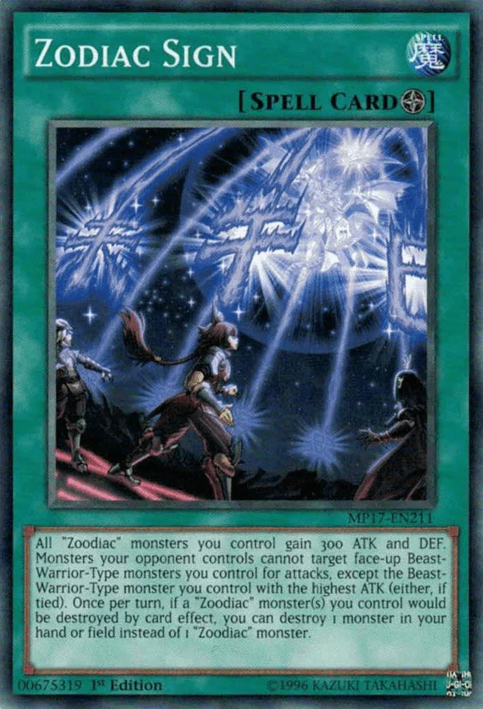 1st Edition, 2017 Mega-Tins Mega Pack, Common, Field Spell, Spell Zodiac Sign [MP17-EN211] Common - Trading Card World