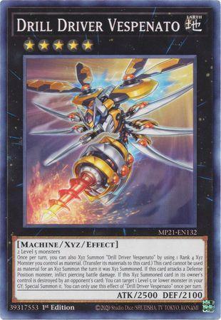 1st Edition, 2021 Tin of Ancient Battles, Common, Earth, Machine, Xyz/Effect Monster Drill Driver Vespenato [MP21-EN132] Common - Trading Card World